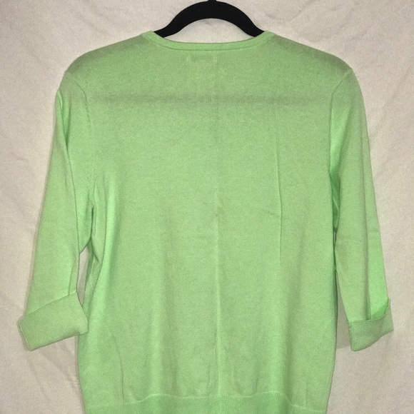 Croft & Barrow Lime Green Button Sweater Top - Picture 3 of 4